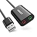 UGREEN Scheda Audio USB Esterna Adattatore Audio USB 3.5mm per Cuffie Microfono Stereo Jack Casse, Compatibile con Windows, Mac OS X, Linux, PS4 - Plug And Play (Nero)