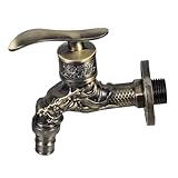 DIYEAH Grifo Antiguo De Pared Forma De Dragón Grifo De Cocina Vintage Retro Fácil Para Fregadero De Lavadora y Jardín Estilo Rústico