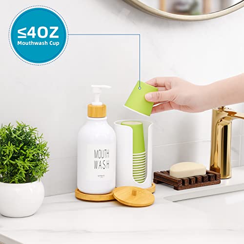 VITVITI Mouthwash Dispenser for Bathroom, White Bottle Container Cup Holder by VITVITI - Used condition - Image 3