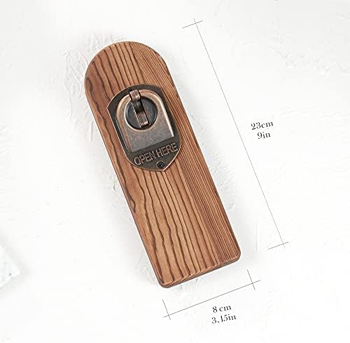 Arola Magnetic Traceless Bottle Opener, Removable Wooden Wall Mounted Opener with Magnetic Bottle Cap Catcher Collector, Gift for Bottle Cap Collectors, Use as Home Kitchen Yard Bar Decoration.