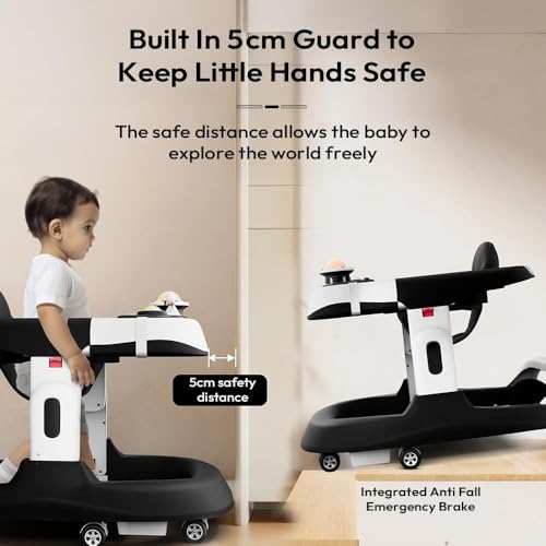 Image of StarAndDaisy Baby Walkers 6-24 Month Boy & Girl /Walker for Baby /Kids 1 Years with Multi Adjustable Height /Multi-Functionne Baby Walker with Music, Toy Tray & Anti-Rollover (Black)