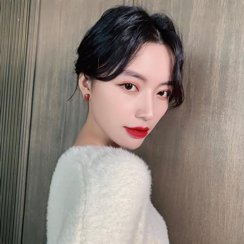 Cute Strawberry Stud Earrings Fruits Small Stud Earrings Red Enamel Lifelike Strawberry Earrings Summer Birthday Jewelry Gifts for Girls3