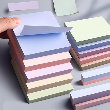 Image of Sticky Notes 400 Sheets (4 Colors x 100 Sheets Each), Self Adhesive Memo Pad, 7.6 x 7.6 cm Colorful Notes for Office, School, Study, Planning, Reminders & Bookmarking
