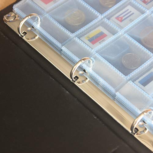 Coin Collecting Starter Holders - Includes A Leather Album, 10 Pages Storage Sheets with 120 Coins Pockets and Flag Grids, World Flag Set - Thumbnail 6