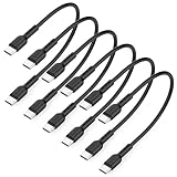 SOOPII 8インチ USB C - USB Cケーブル 6本パック 0.7フィート 60W ショートタイプc 高速充電ケーブル lPhone 15/16 Pro/Plus/Pro Max Galaxy S24/S23 lPad、MacBook、充電ステーション、モバイルバッテリーアクセサリー用 (ブラック)
