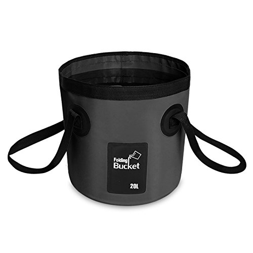 DUBENS pliable Seau 20l, Collaps ible Water Seau pliable Bol, compartiment, pliable pliable pour camping, jardinage, Outdoor, Angel Seau – Lavabo eau Seau Réservoir à eau 20 l, Noir
