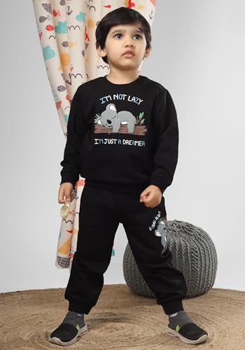 Image of POLKA TOTS 100% Cotton Co-Ord Joggers for Kids | Trendy Sweatshirt & Joggers Set | All Season Wear for Kids, Toddler & Newborn | Soft & Breathable Dress for Boys & Girls | from 6 Months to 8 Years