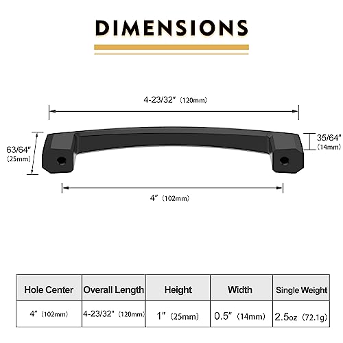 Image of 10 Pack 4 Inch Matte Black Cabinet Pulls Kitchen Cabinet Handles Kitchen Handles for Cabinets Cupboard Handles Black Drawer Pulls Cabinet Hardware