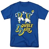 Popfunk Double Dare Vintage Logo Unisex Adult T-Shirt - Medium, Royal Blue
