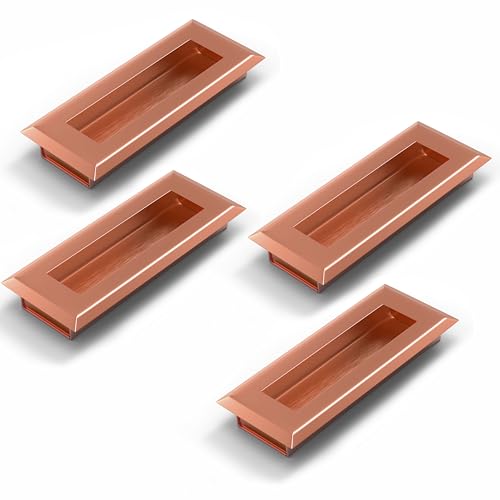 Image of Plantex Sliding Door Handle /Concealed Handle for Sliding Door /96mm Concealed Handle for Wardrobe /Kitchen Cabinet - Pack of 4 (Rose Gold)