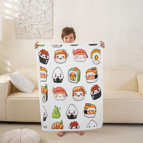 Image of Feelyou Sushi Pattern Blanket 50 inchx60 inch Boys Girls Gift Sofa Warm