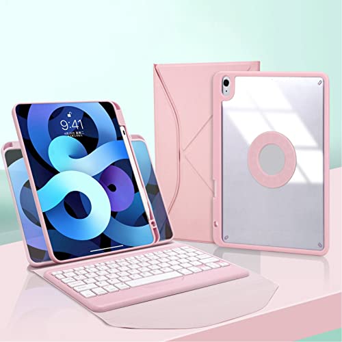 Teclado vertical rosado Bluetooth funda magnética para tablet iOS 10.9 2