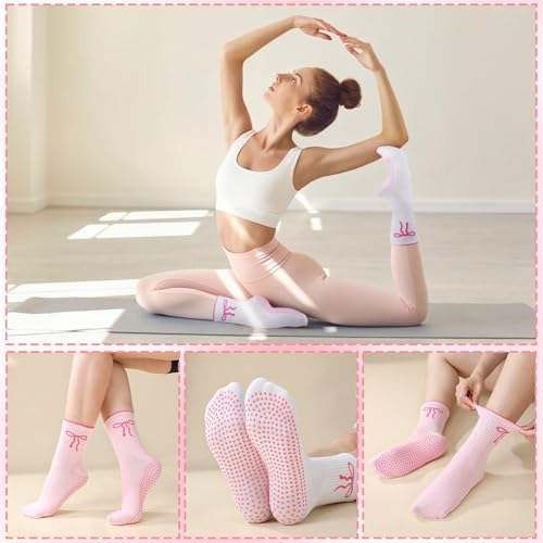 Image of Pilates Grip Yoga Socks for Women Cute Non Slip Socks