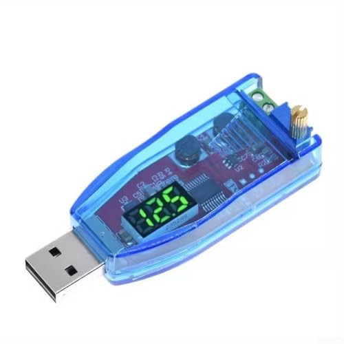 Módulo regulador de voltaje, módulo regulador de convertidor de entrada USB ajustable de CC a CC con pantalla LCD para múltiples dispositivos electrónicos (pantalla verde)