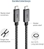 Cable largo trenzado USB C de Cable Matters, carga de hasta 100W, 10 pies, gris | Datos de 480Mbps, sin soporte de video, cable cargador USB C, compatible con MacBook Pro, controlador PS5 8