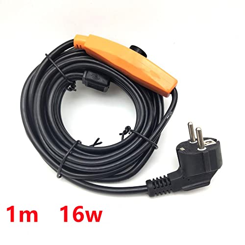 MincoHome 16w/m Self-regulating Heating Cable with Mini Temperature Controller Warm Wire Pipe Anti-Freeze Protection Heating Line with Plug (1m)