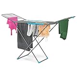 Taylor & Brown Premium Foldable Clothes Airer – Large Heavy Duty Laundry Drying Rack with 22 Bars, Stainless Steel Winged Clothes Horse for Indoor & Outdoor Use, Folding Dryer Stand
