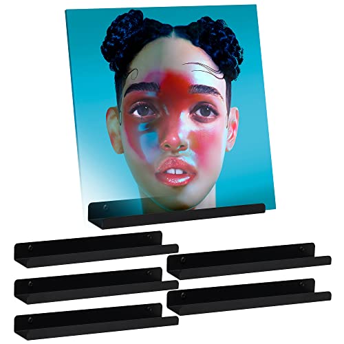 Hudson Hi-Fi LP Vinyl Record Wall Display Shelf - Display Your Favorite LP Records in Style (6 Pack, Black) by Hudson Hi-Fi - Used condition - US$20.84