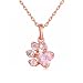 Pet Urn Necklace Cat Dog Paws Print Pendant Necklace for Girls Women Pink Crystal Jewelry Gifts