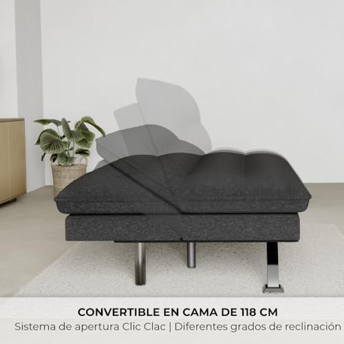 Sofá Cama Convertible en Cama Doble para Salones Modernos Gris 6