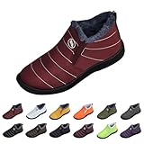 Botines planos y peludos para mujer: botas con forro polar para mujer, botas peludas para mujer se aprietan o aflojan rápidamente, lo que es fácil de poner y quitar. Zapatos de plataforma de felpa, las suelas de los zapatos de punta ancha están hechas de material de goma, junto con la textura especial de las suelas, fortalece el antideslizante, la suela de goma duradera maneja superficies resbaladizas, lo que las hace ideales para actividades al aire libre en inviernos británicos.