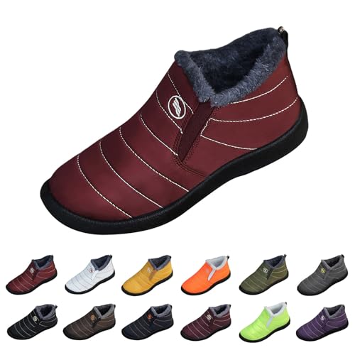 Fall Boots for Women 2025 Trendy Men Waterproof Fur Lined Snow Ankle Shoes Comfortable Anti-Slip Lightweight Sneakers
