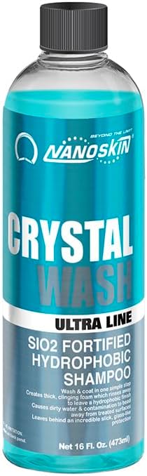 Nanoskin Ultra Line CRYSTAL WASH SiO2 High Foaming Shampoo 16 Oz. – Concentrated Ceramic Car Wash Soap Works with Foam Cannons, Foam Guns or Bucket Washes | For Cars, Trucks, Boats, Motorcycles, RVs