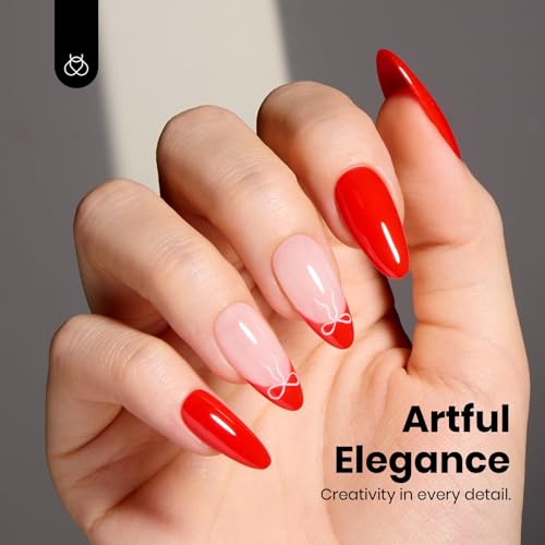 Image of Beetles Red Gel Nail Polish - Gel Polish HEMA-Free Classic Red Color Soak Off Uv LED Nail Lamp 15ML Full Size DIY Home Manicure Salon for Women Crimsom Harmony
