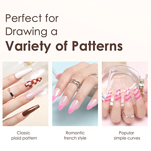Modelones Nail Brush Set For Nail Art Liner Brushes 5Pcs Thin Nail Art Brush For Nails Gel Polish Painting Designs With Hexagonal Shape Easy Hold 5/7/9/11/20Mm #TOP7