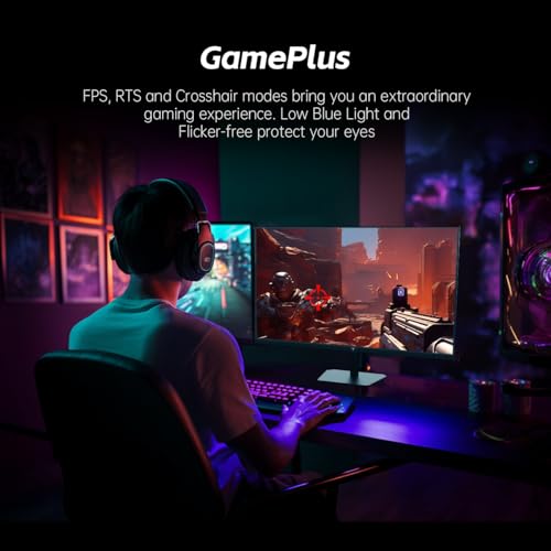 KTC 24.5'' Gaming Monitor, FHD 1080P 180Hz Fast IPS 128% sRGB Frameless Computer Monitor, HDR10, Adaptive Sync, Eye Care PC Gamer Monitor, HDMIx2, DP, VESA Mountable, Tilt Adjustable, H25T7 - Thumbnail 5