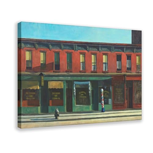 Toile Early Sunday Morning Hopper habille un grand mur blanc vide