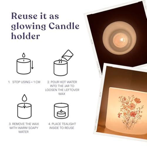 Image of Coffee Scented Candle Set of 2 | Aesthetic Wildflower Print with Rich Coffee Aroma Fragrance Candle | Soy Wax, IFRA Certified | Reusable Floral Scented Candles for Gift & Decoration