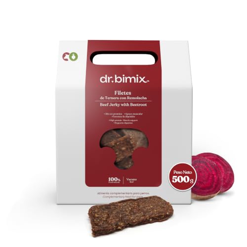 Premios para Perros Filetes de Ternera con Remolacha - Snack Natural 500g | Chuches para Perros Naturales | Premios para Perros Cachorros y Adultos | Snack Perro 92% Ternera, 2% Remolacha Sin Cereales