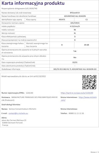 Bfgoodrich - 185/55 R15 Tl 86H Advantage ALL-SEASON Xl Bsw M+S3PMSF – Pneumatici Per Tutte Le Stagioni - 5