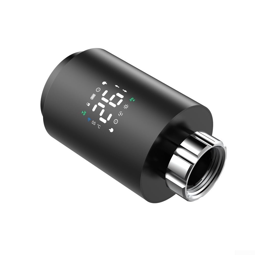 Valvola intelligente per radiatore, per Tuya per Zigbee Smart Termostato Termostato Valvola del radiatore con programma settimanale programmabile Modalità operative multiple (nero)