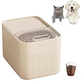 Generisch Airtight Pet Food Storage Container, Dog Food Storage Container, For Dog Cat and Other Pet Food Storage Bin with Measuring Cup (milchig weiß)