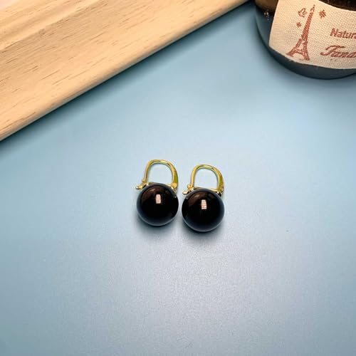 18K Gold Plated 925 Sterling Silver Drop Dangle Shell Pearl Earrings for Women - Peral Size 12mm2