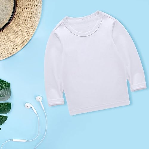 Toddler Kids Basic Solid T-Shirt Girls Boys Crewneck Long Sleeve Pullover Tops Baby Casual Soft Loose Fall Winter Clothes3