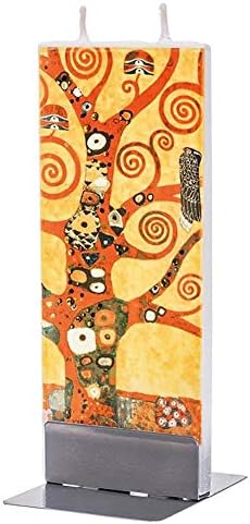 Flatyz Art Series Twin Wick Unscented Thin Flat Candle - Gustav Klimt, Tree of Life