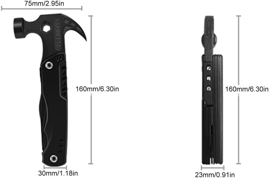 Fit for Portable Multifunctional Claw Hammer Outdoor Camping Folding Tool Woodworking Practical Claw Hammer Unique Gift
