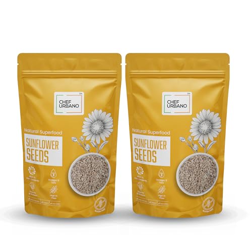 Chef Urbano Sunflower Seeds 250g Pack of 2 | Raw and Natural | Immunity Booster | Rich in Protein and Fiber | Seeds for Eating | Diet Food