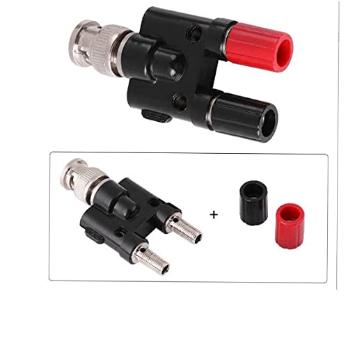 Adaptador conector BNC macho a doble banana hembra 4mm x4 miniatura 6