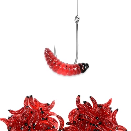 Worms for Fishing Soft Lures 100Pack Simulation Earthworm Fake Worm Soft Fishing Lures, Soft Plastic Worms Lures - Image 3