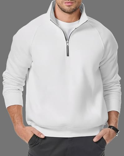 Image of AUSK Mens Sweatshirt with Neck Zipper || Full Sleeve Polo Collar Jacket for Winter wear Fleece Fabric Sweatshirt for Man