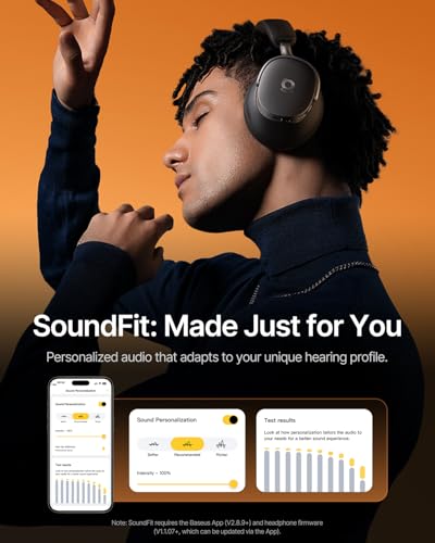 Image of Baseus Inspire XH1 Adaptive Active Noise Cancelling Headphones, Sound by Bose, Dolby Audio, Premium Real-Time Adaptive ANC, Adaptive Tuning Rich Sound, Hi-Res Audio, 100H Playtime - Cosmic Black
