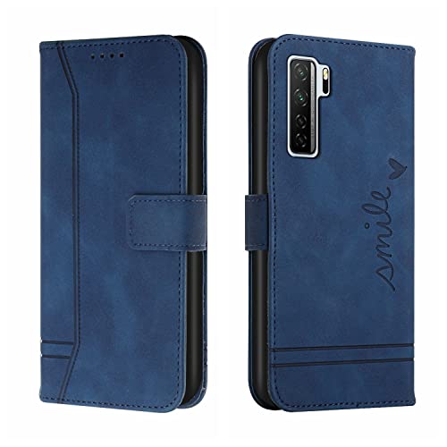 Bravoday Cover per Huawei P40 Lite 5G / Nova 7SE 5G, Flip Custodia in Pelle PU Portafoglio Custodia per Huawei P40 Lite 5G / Nova 7SE 5G, con Slot per Schede, Blu