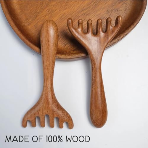 iunxkmi Woodhead Massager 2 Pack Head Massage Comb for Deep Relaxation and Stress Relief, Head Head Massage Tool for Father's Day and Mother's Day Gifts