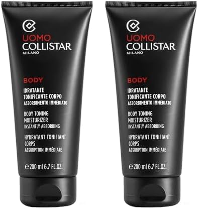 Collistar Crema Uomo Idratante Tonificante Corpo, Crema-Gel Fresca, Idratante e Rinfrescante, Effetto Tonificante, Assorbimento Immediato, Finish Asciutto, 200 ml (Confezione da 2)