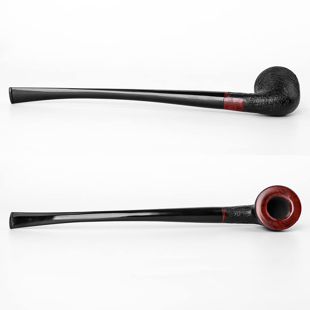MUXIANG Briar Churchwarden fajka do tytoniu, długa fajka pasuje do filtrów 9 mm