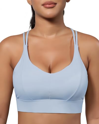 Image of Grace Form Sports Bra for Women Strappy Medium Support Push Up Padded Sports Bra for Running Workout Bra Yoga Bra